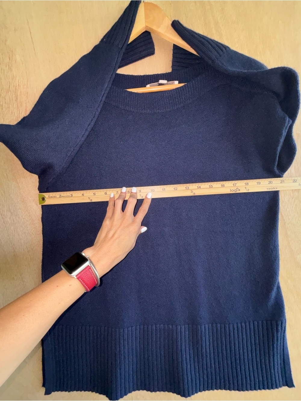 LOFT Navy Blue Oversized Cotton Blend Sweater Size Small - Picture 2 of 8